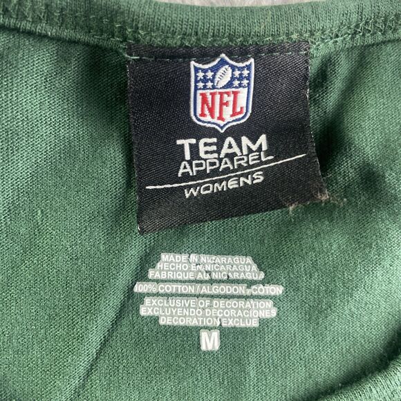 Green Bay Packers Shirt Womens Medium Green Yellow Spell Out NFL Football - Picture 4 of 7